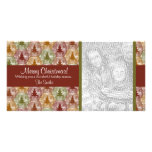 Merry Christmas Trees Photo Card in Red and Green