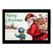 Merry Christmas Vintage Santa Holiday Card