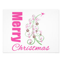 Merry Christmas Whimsical Tree Invitation