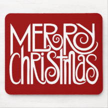 Merry Christmas White Mousepad