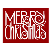 Merry Christmas White Postcard
