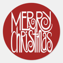 Merry Christmas White Sticker