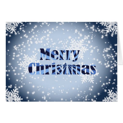 Merry Christmas with snowflakes greeting card
