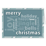 Merry Christmas Word Collage in Green Card