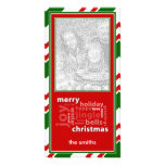 Merry Christmas Word Collage in Red Photo Card