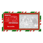 Merry Christmas Word Collage in Red Photo Card