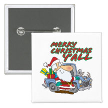 merry christmas yall redneck santa button