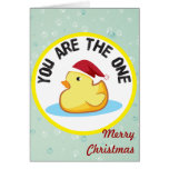 Merry Christmas yellow rubber duckie greeting card cards