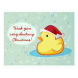 Merry Christmas yellow rubber ducky postcard postcards