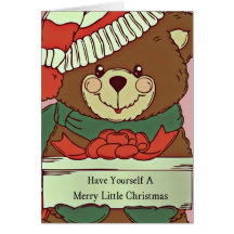 Merry Little Christmas Bear Greeting Cards