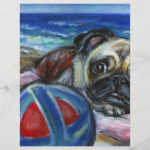 Merry Pug at the beach Custom Flyer