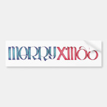 Merry X'mas blue Bumper Sticker