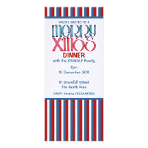 Merry X'mas blue Christmas Dinner Invitation