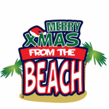 MERRY XMAS FROM THE BEACH MAGNET PHOTO CUT OUT