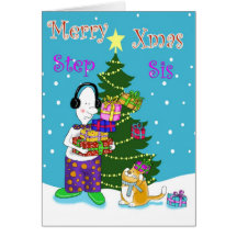 Merry Xmas Step Sister Greeting Card