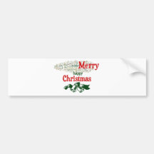 Mery Christmas and Happy Holiday Bumper Stickers