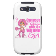 Messed With Wrong Girl Cartoon Breast Cancer