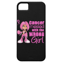 Messed With Wrong Girl Cartoon Breast Cancer