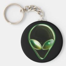 Metal Alien Head 04 Keychain