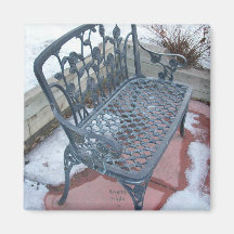 Metal Bench Fridge Magnet