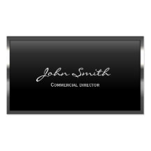 Metal Border Commercial Director Business Card