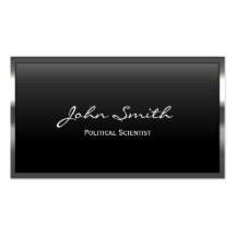 Metal Border Political Scientist Business Card