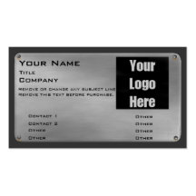 Metal Business Card II -silver- with logo