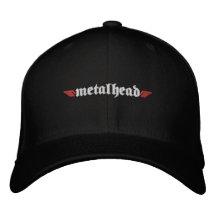 Metal Head Hat w/Skull on Back Embroidered Baseball Cap