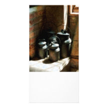 Metal Jugs by Window Personalized Photo Card