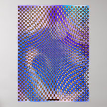 Metal-look Futuristic Optical Illusion Wall Art X Print