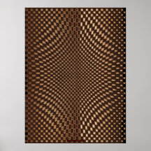 Metal-look Futuristic Optical Illusion Wall Art XI Print