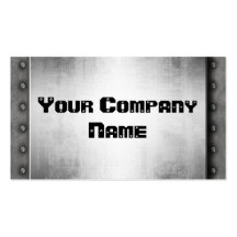 Metal Look With Rivets Border Business Cards