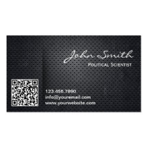 Metal QR Code Political Scientist Business Card
