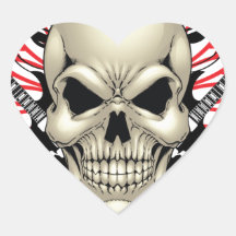 Metal Skull and Guitars design Stickers