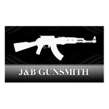 Metal Steel and Guns Gun Shop Business Cards