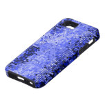 Metallic Blue Sequins Look Disco Mirrors Bling