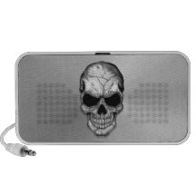 Metallic Crystal Skull on Stainless Steel Effect PC Speakers