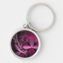 Metallic Pink Flower Petals Keychains
