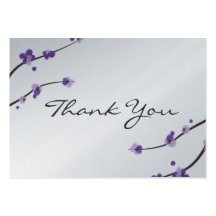 Metallic Purple Cherry Blossom Favour Tag Business Card Templates