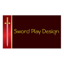 Metallic Sword Business Card Template