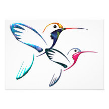 Metallic Tropical Hummingbird Custom Invitation