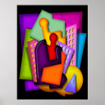 metropolis art deco abstract painting print