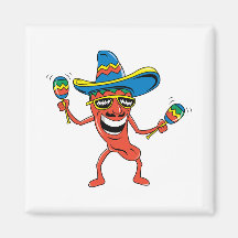 Mexican Chilli Pepper Refrigerator Magnets