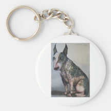 Mexican day of the dead bull terrier keychains