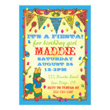 Mexican Fiesta Pinata Birthday Party Invitation