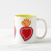 Mexican Folk Art Sacred Heart Mug