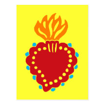 Mexican Folk Art Sacred Heart Post Cards