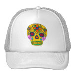 Mexican Folk Art Sugar Skull Mesh Hats