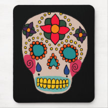 Mexican Folk Art Sugar Skull Mouse Pads
