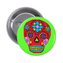 Mexican Folk Art Sugar Skull Pin